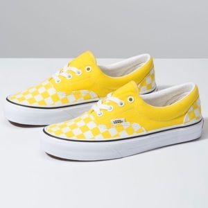 White and Yellow Checkerboard Vans